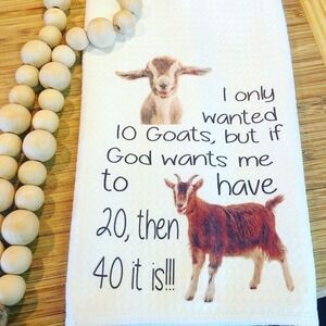 Funny Goat Math Hand Towel: Farm Animal Kitchen Decor